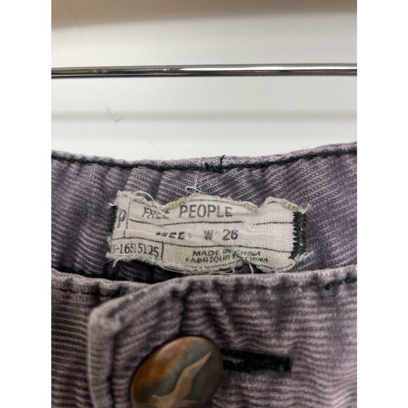 Free People Corduroy Cutoff Shorts Stone Washed Purple Maroon Size 26 - Picture 4 of 8